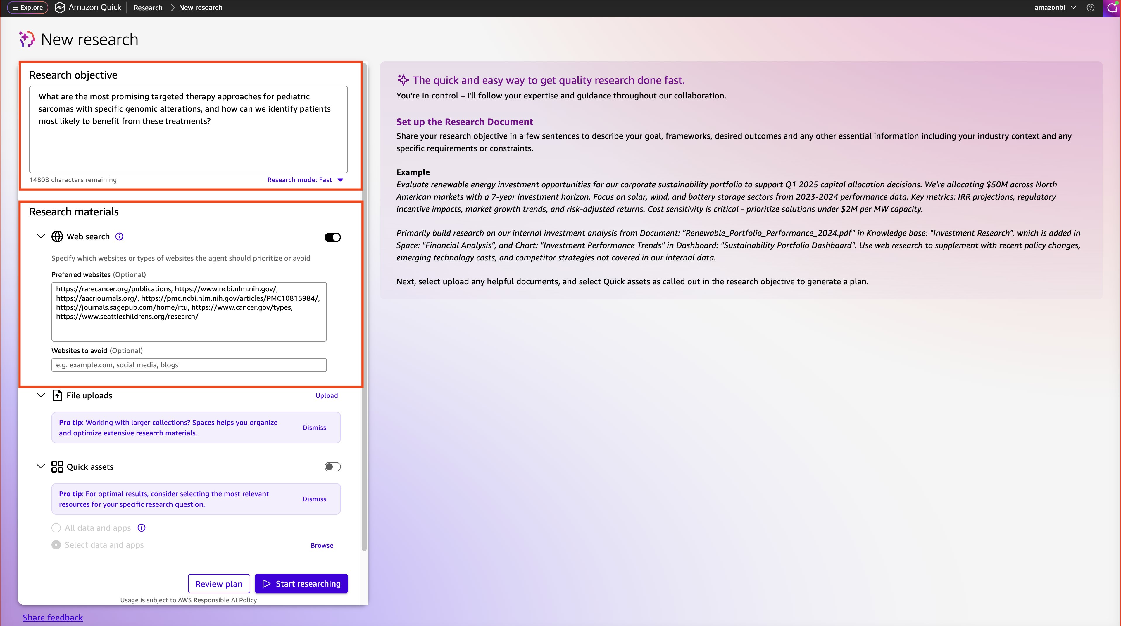 Amazon Quick Research объединяет биомедицинские базы для исследований редких онкологий