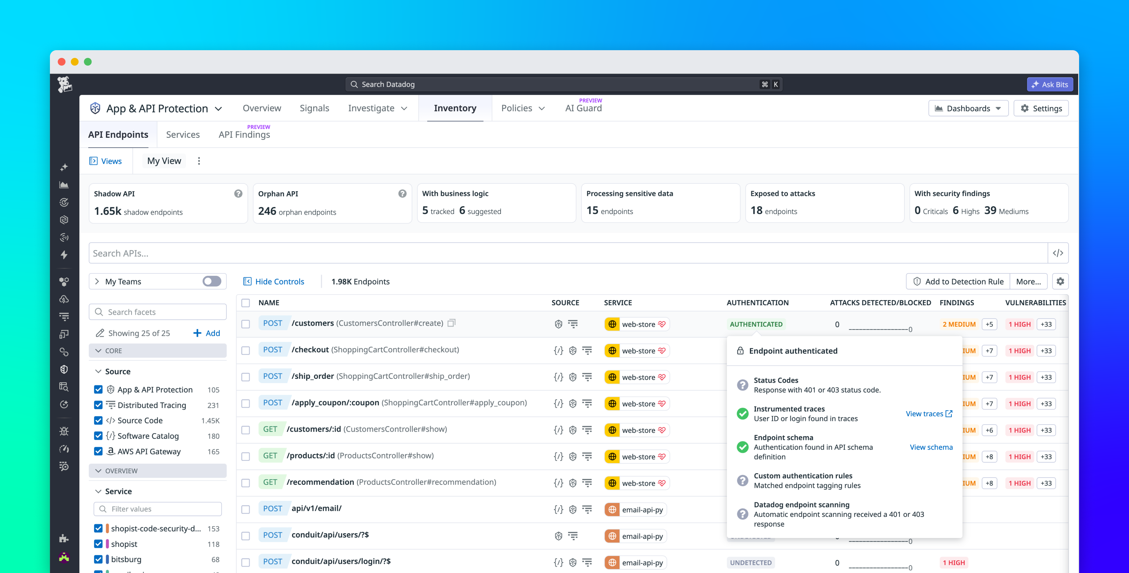 Datadog внедрил доказательную детекцию аутентификации в App & API Protection
