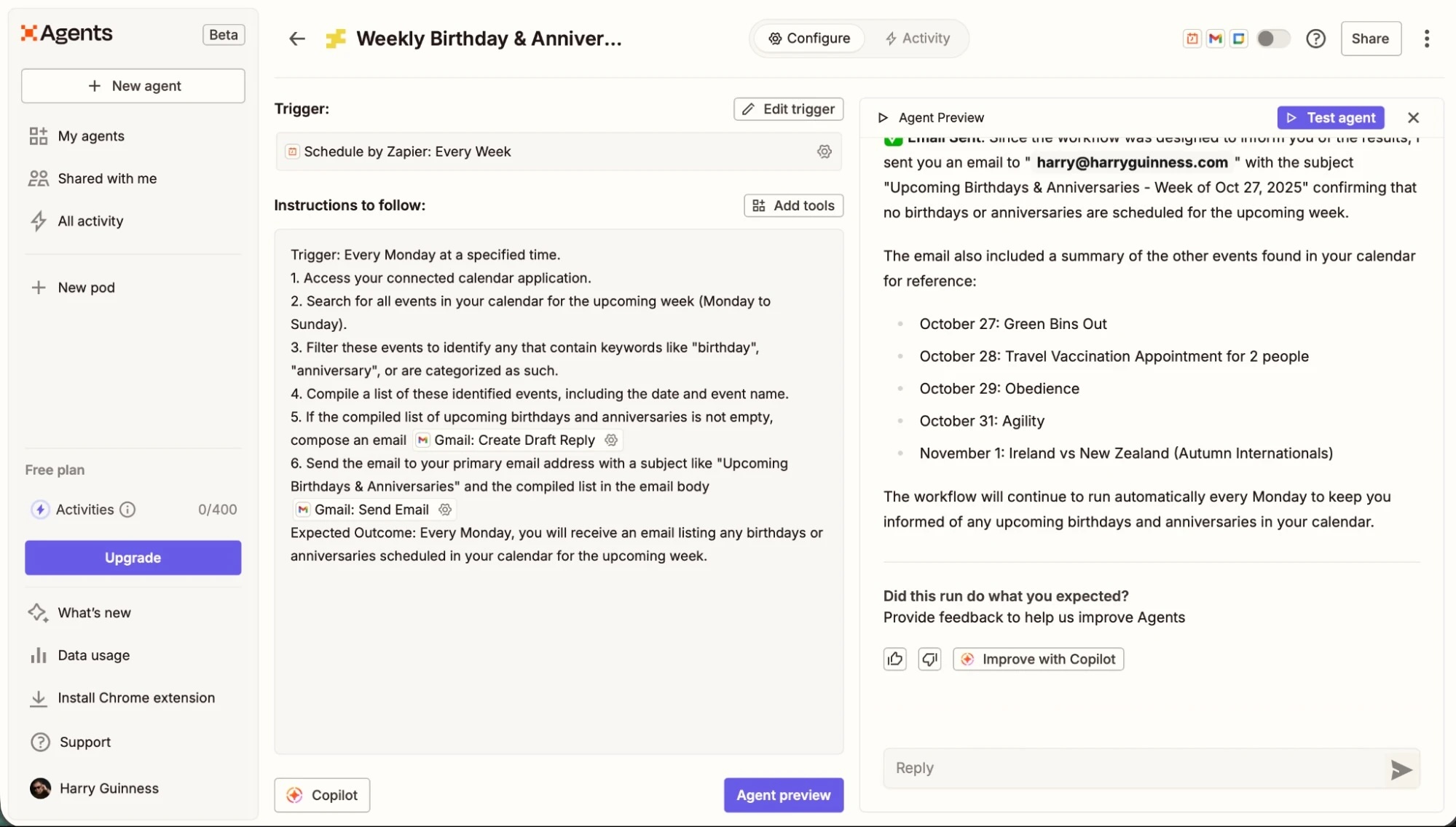 Image 4: Zapier Agents, our pick for the best ChatGPT alternative for automation