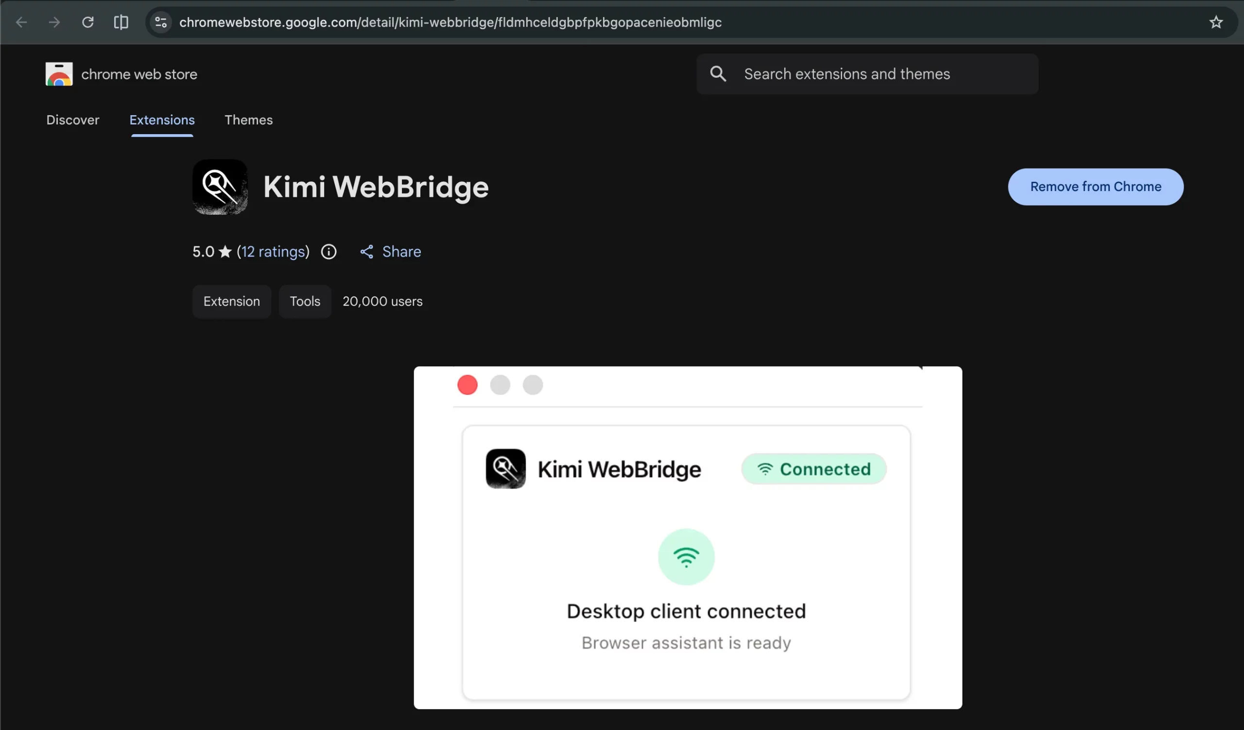 Image 2: Kimi WebBridge Browser Extension
