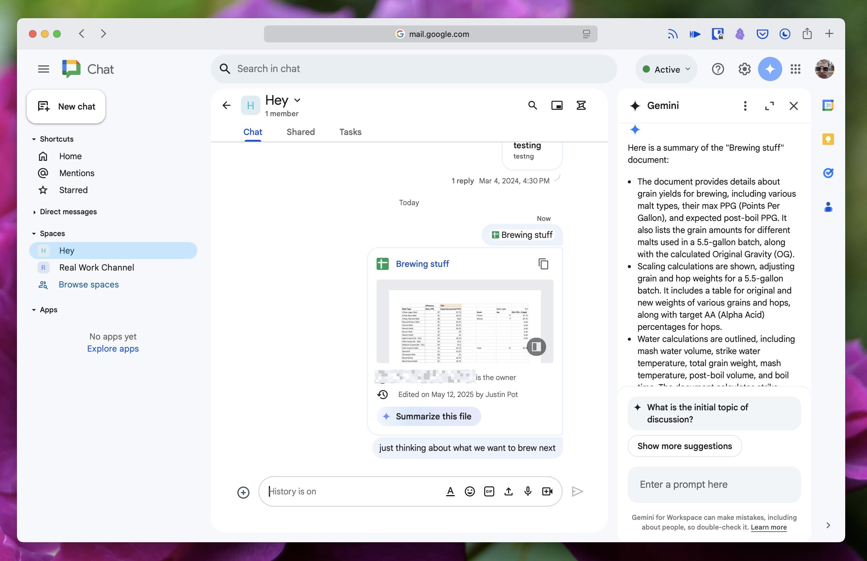 Image 2: Google Chat, our pick for the best team chat app for Google Workspace users
