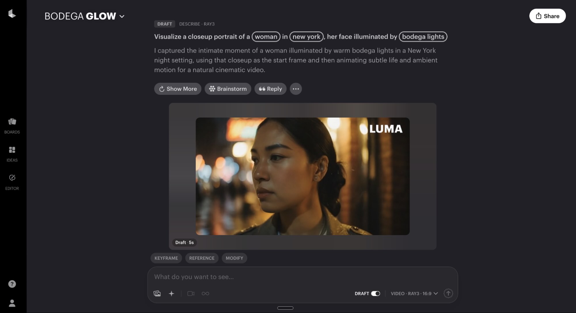 Image 3: Luma Dream Machine, our pick for the best AI video generator for brainstorming with AI